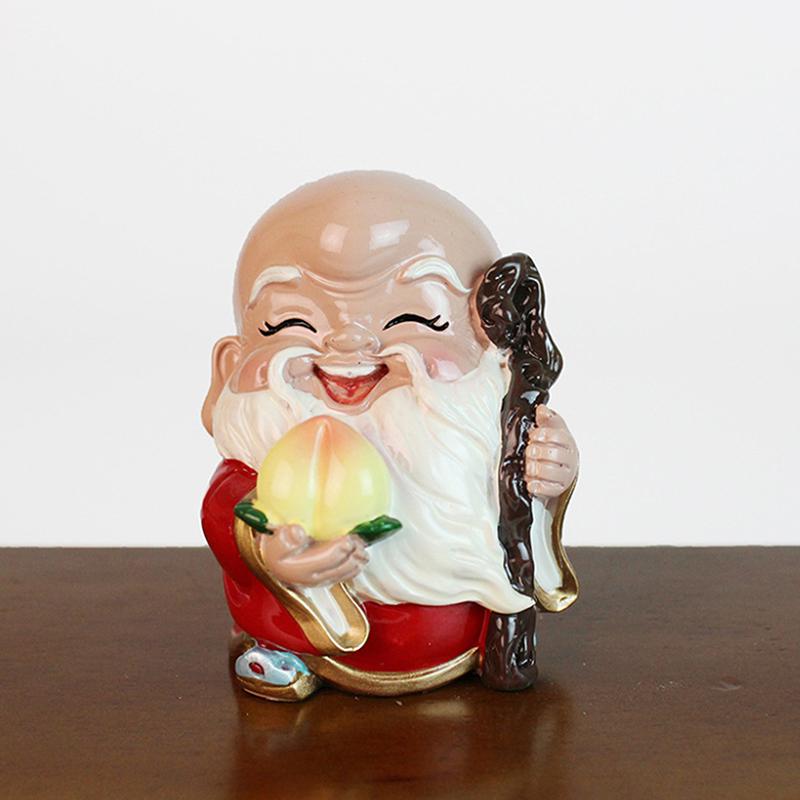 Zenginlik Tanrısı Maskotu Reçine Zenginlik Tanrısı Heykeli Ofis Malzemeleri El Sanatları