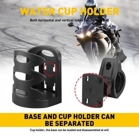 Motorcycle Handlebar Cup Holder Mount Beverage Water Drink Bottle For ATV Bike