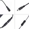 DC5.5x2.1mm to DC5.5x2.1mm Extension Cable Male to Female Power Cord with Switching Button for LED Light Camera Speaker