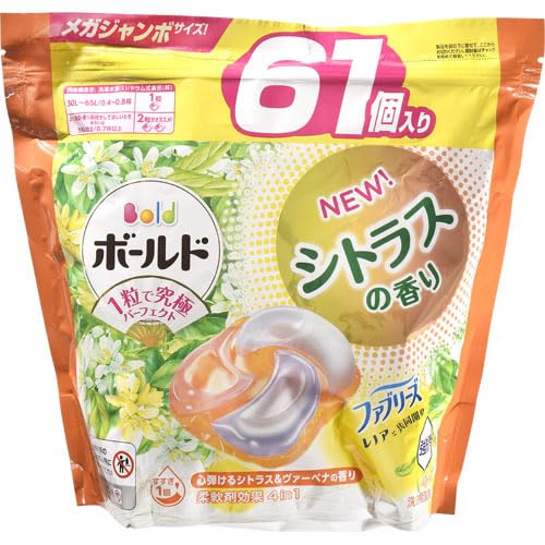 Гель-капсулы для стирки Bold 4-в-1 Citrus & Verbena, Сменный блок, Мега-Джамбо, 61 шт.