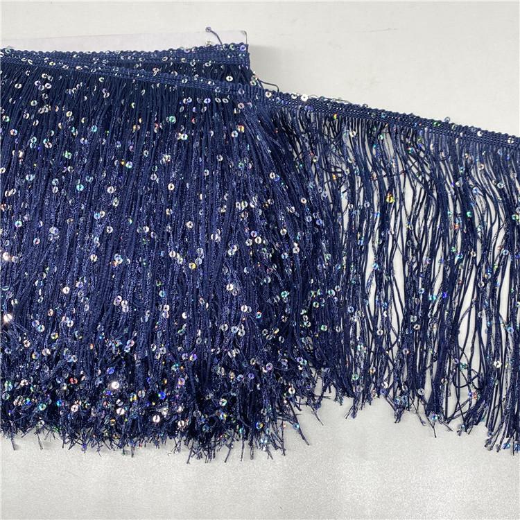 Sequin Encryption Thickened 20Cm Wide Nylon Row Beard Latin Dance Fringed Lace Dance Clothing Accessories