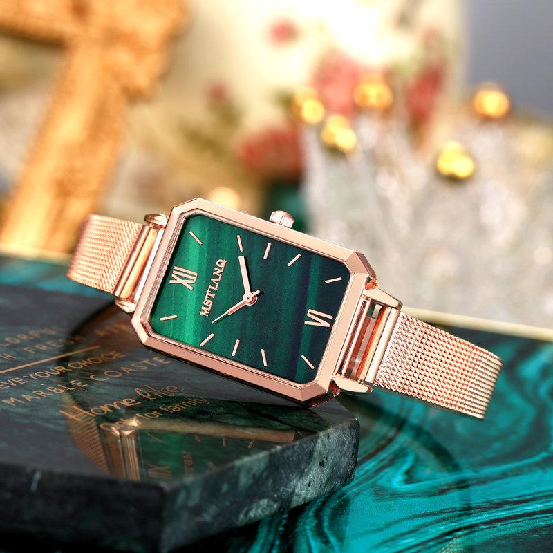 

BK19 Casual and fashionable Women watch,light luxury retro peacock green dial quartz watches,simple clock gift watches for woman