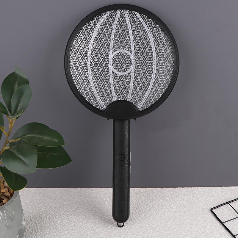 

1 шт. Москитная ловушка Складная ракетка-мухобойка Москитная перезаряжаемая Для дома и улицы Электрическая ракетка-мухобойка чёрный