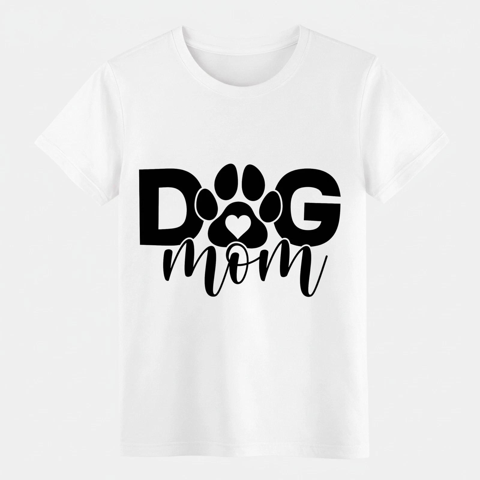 Dog Mom Paw Print Graphic T-Shirt,Stylish Dog LoverTee,Great Gift for Dog Owners 2XL
