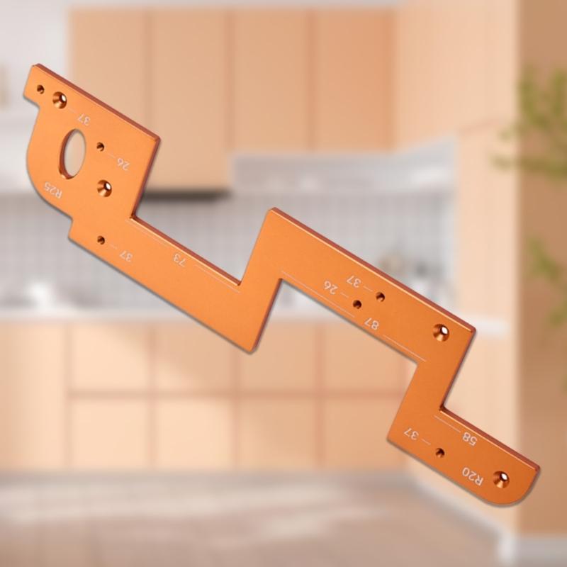 Aluminum Wood Grooving Guide Arcs Grooving Mold Woodworking Round Corner Radius Templates Mold Grooving Tool for Closet