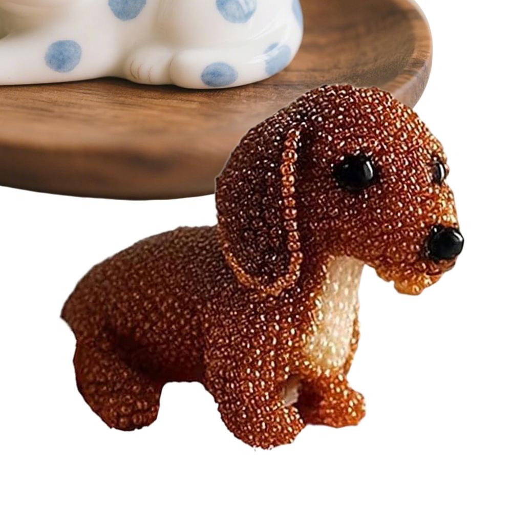 Dog Bead Embroidery Kit Three-Dimensional Dog Animal Bead Embroidery Kit Ornament Making Sewing Art Complete Accessories for