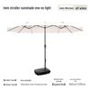 Large Outdoor Cafe & Terrace Sun Umbrella with Three-Head Center Pole