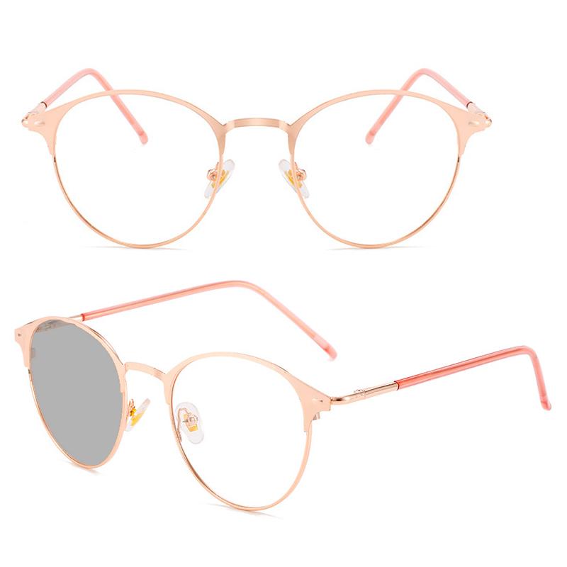 Quality Color Shift Sun Glasses Classic Style Round Shape Frame Glasses Metal Material Frame Color Shift Glasses