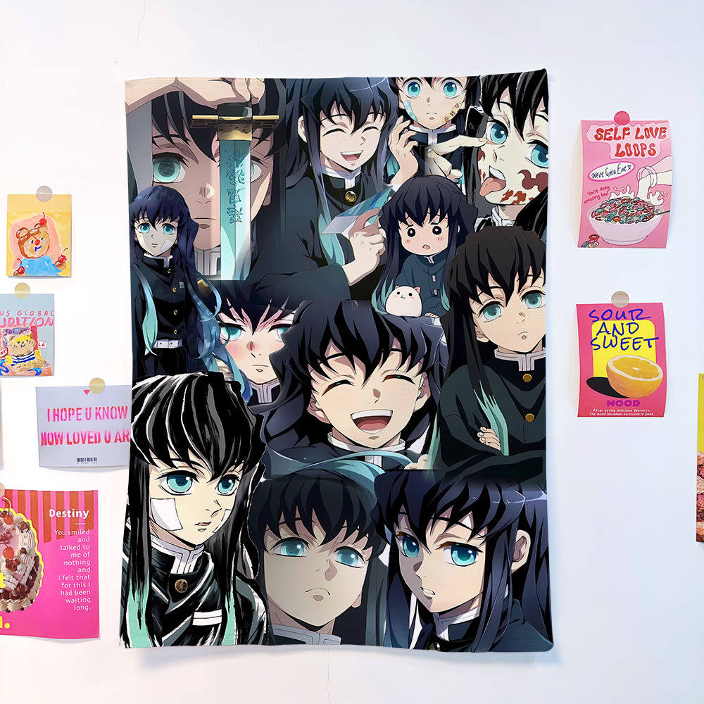 

New Popular Japanese Anime Print Tapestry for Bedroom Wall Decor Aesthetic Background Cloth 74x94cm(29x37in)