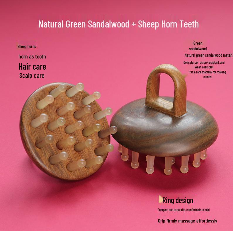 Horn 28-Pin Massage Comb for Meridian Therapy & Shampoo