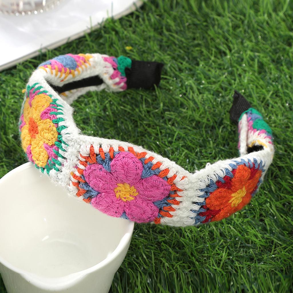 Crochet Wide Headbands Women Wash Face Makeup Hair Hoops Hairband Ladies Korean Sweet Beach Bezel Head Hoop Headwear Accessories