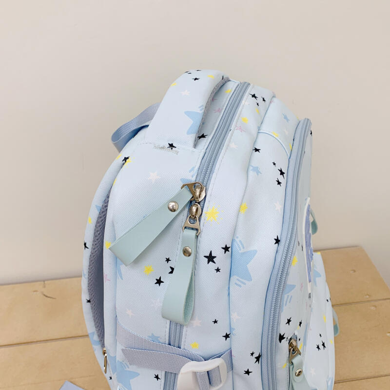 Cute Star-Print Nylon Backpack – Stylish & Lightweight School Bag for Girls, Teens, and Women