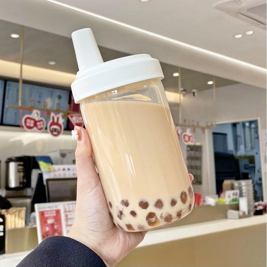 High-Temp Resistant Portable Pearl Straw Cup for On-the-Go Milk Tea 500ml - 850ml