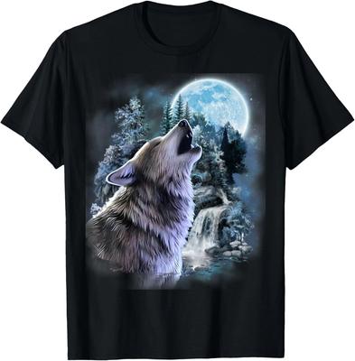 Wolf Howling Moon Forest Nature Wildlife Animal Lovers T-Shirt Unisex T-Shirt