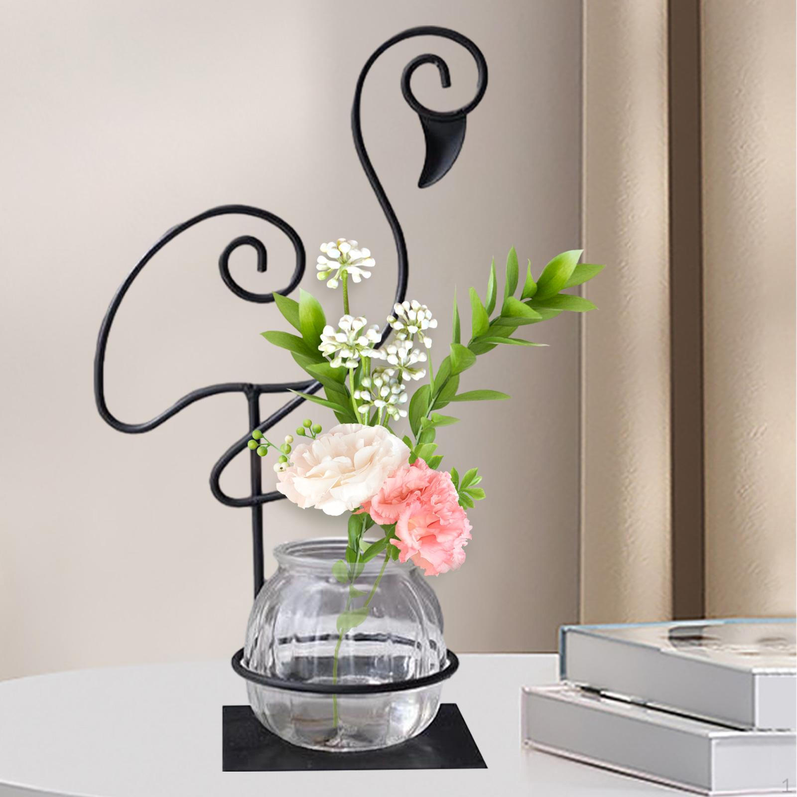 

Настольная стеклянная ваза для гидропоники, милый цветочный горшок с фламинго розовый