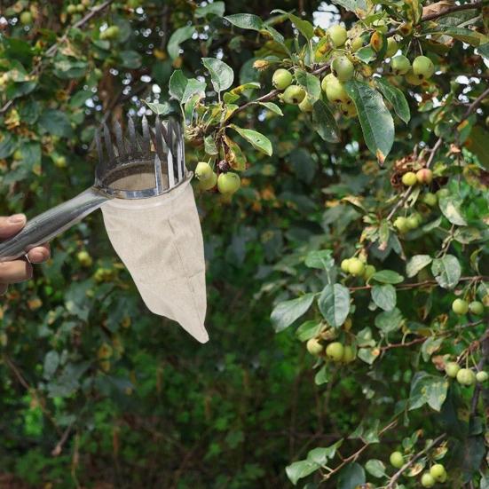 Metal Fruit Picker Light-weight Fruit Picking Tool with Bag or Cup Fruit Collection Tool for Harvesting Jujube Blueberries Longans