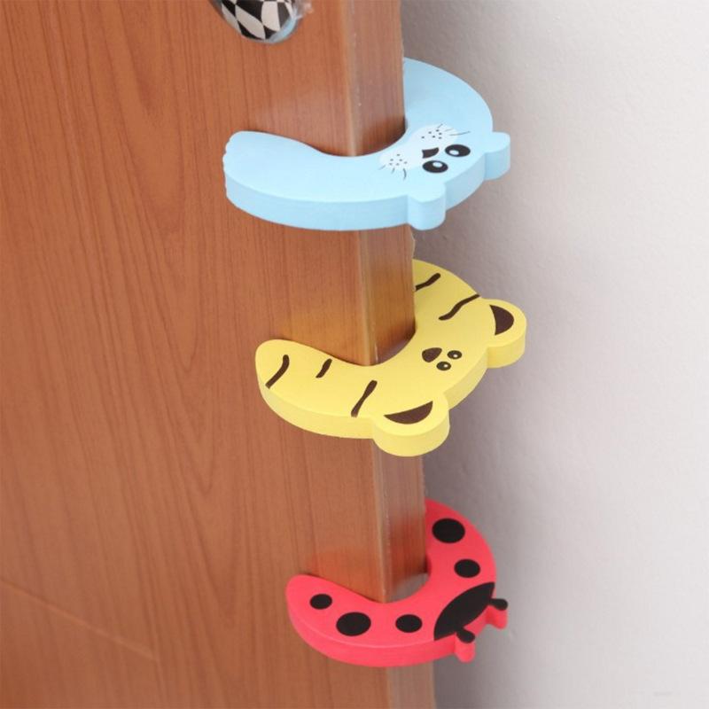6PCS Baby Proofing Corner Protector Baby Cartoon Animal Door Stop Soft Foam Cushion Baby Finger Protector