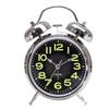 4 Inch Dial Twin Bell Alarm Clock Silver Battery Operated Alarm Clock  For Bedside Use