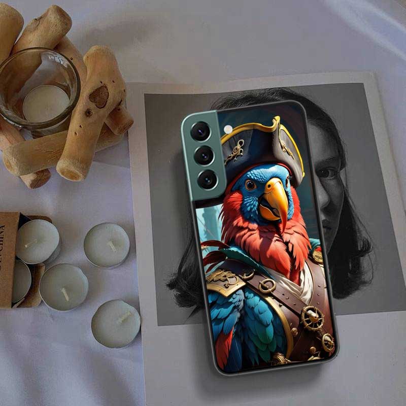 Macaw Pirate Phone Case For Samsung Galaxy S22 S25 Ultra S21 S10 Plus S26 Edge S20 S23 S24 FE Cover Silicone Soft TPU Clear