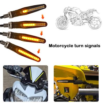 2/4 Stück Motorrad Blinklichter Blinker Sequenziell LED Blinker Fließendes Wasser Biegsam Heck Bremslichter Blinker