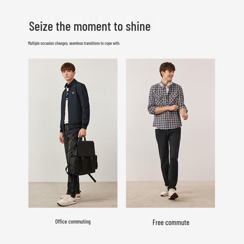 Navigare Men's Autumn/Winter Brushed Washed Tapered Fit Denim Jeans