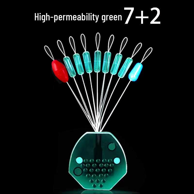 9-Piece Silicone Space Bean Set: Ultra-Tight, Transparent Green Beans