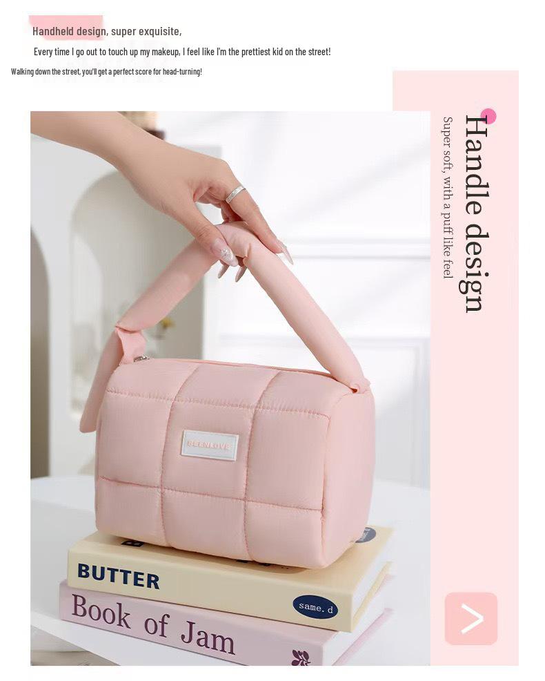 Candy Color Nylon Handbag: Large Capacity Makeup, Toiletries, and Skincare Storage Bag