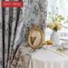 1 Stück Nuan Serie Modischer Französischer Retro-Stil Grau Rosa Bedruckte Vorhänge Vollverdunkelungsvorhänge für Schlafzimmer Wohnzimmer Balkonfenster zur Heimdekoration