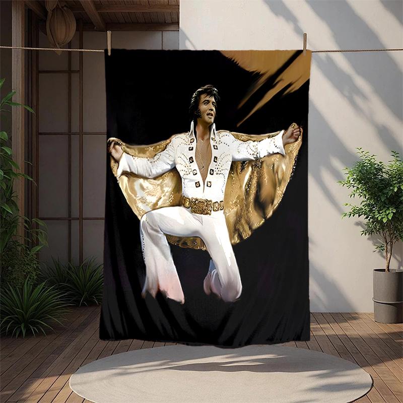 Elvis Flanelldecke Weich Warm Ganzjahresdecke, Design für Camping, Autoreisen, Wandern Sofa, Bett, Büro Perfektes Geschenk für Partys