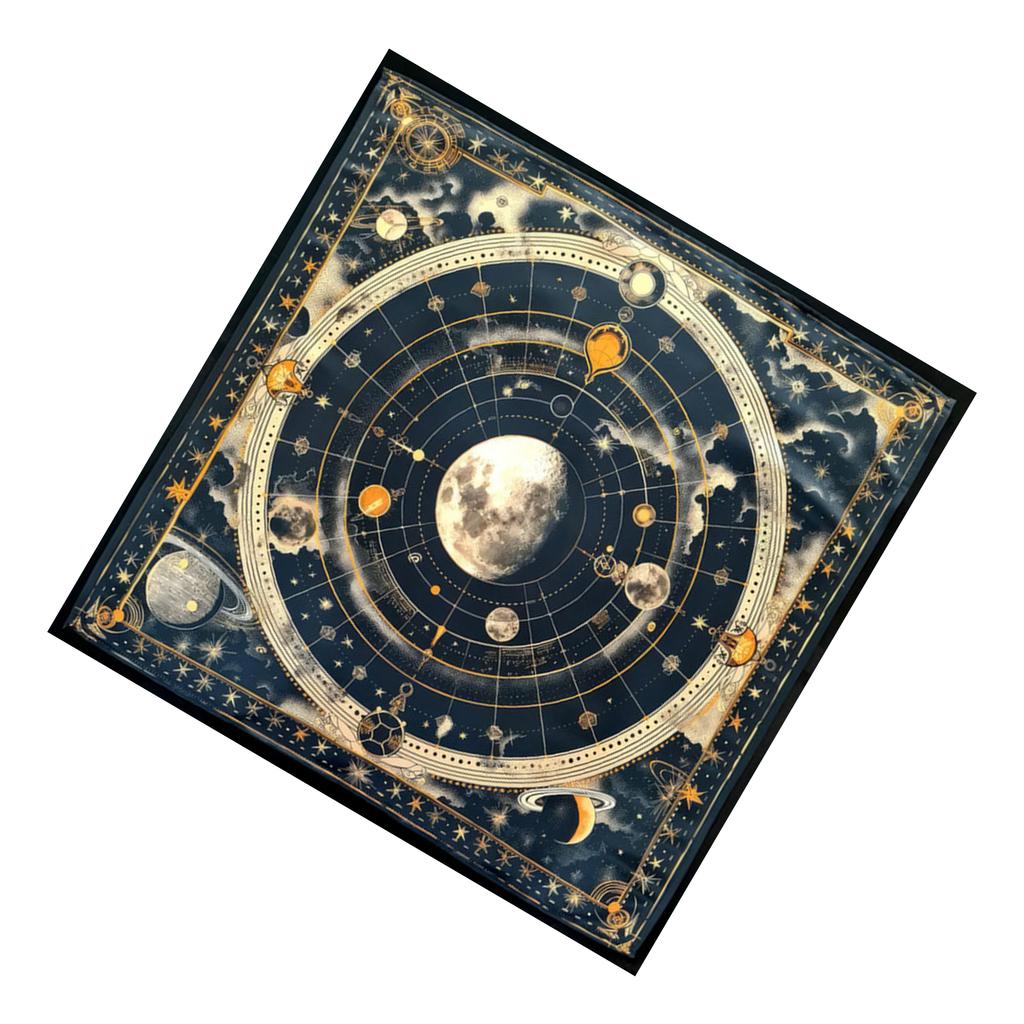 Square Divinations Tapestry Moon Planet Astrology Tablecloth Tarot Tablecloth Table Cloth Witchcrafts Supplies