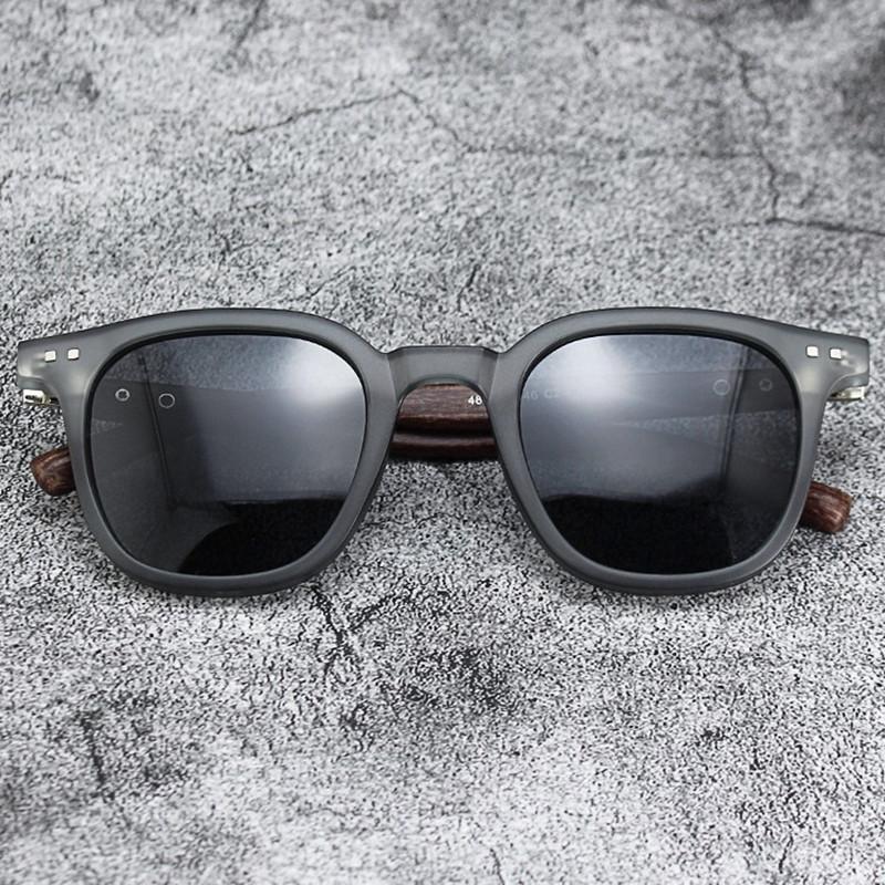 Classic Wood Grain Mirror Sunglasses UV400 Protection Square Frame Men Women Elegant Eyewear Oculos De Sol