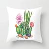 Tropical Cactus Summer Plants Pattern Double-sided Printed Pillow Cover Short Plush Suitable Living Sofas Throw Cushion Cover