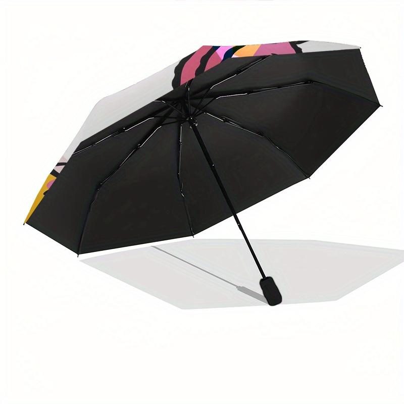 Hello Kitty,Spring Time Automatic Folding Umbrella-Simple 8-Rib Design, Bright Cartoon Pattern, Durable Iron Frame, Suitable For Travel, Out