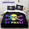 S t. Juego de Edredón Pauli Logo Funda de Edredón Funda de Almohada Decoración del Hogar Regalo de Cumpleaños (1 * funda nórdica + 2 * fundas de almohada, sin núcleo)