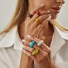 6 Colors Unique Irregular Simple Resin Ring for Women Jewelry Finish Finger Rings Vintage Party Birthday Gifts