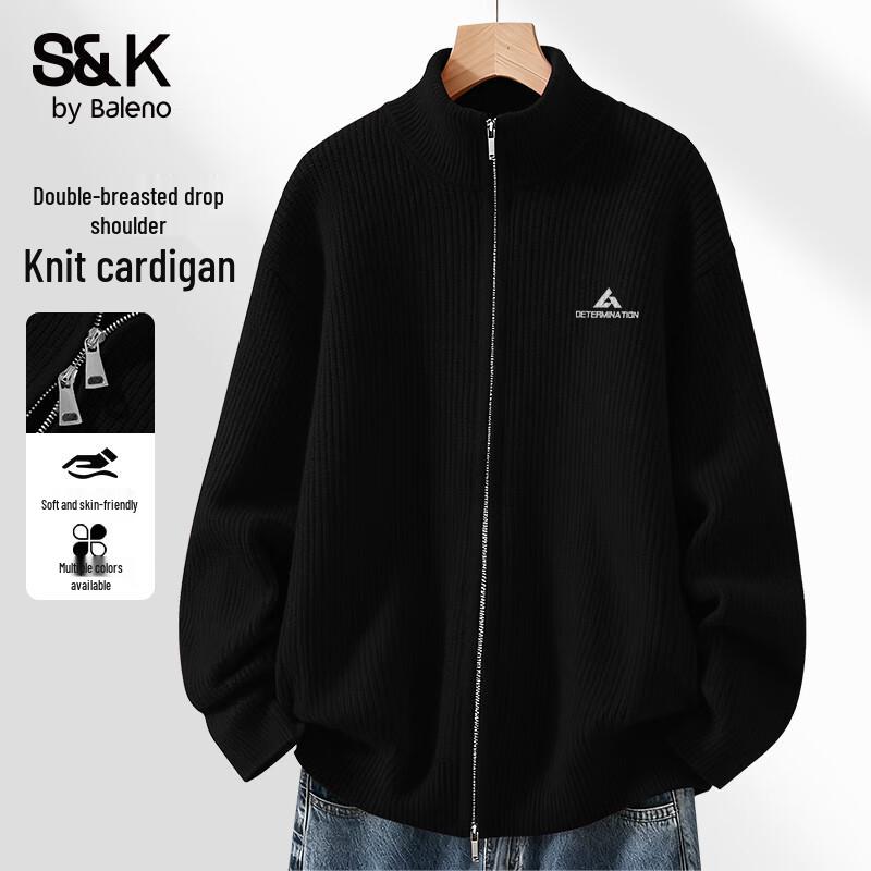

Baleno Men s S&K Series Thick Knit Stand Collar Cardigan 3XL
