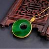 Bauhinia Jade Peace Buckle Pendant Women  Gold Highlights Jade, Lively Bauhinia, Versatile Peace Buckle