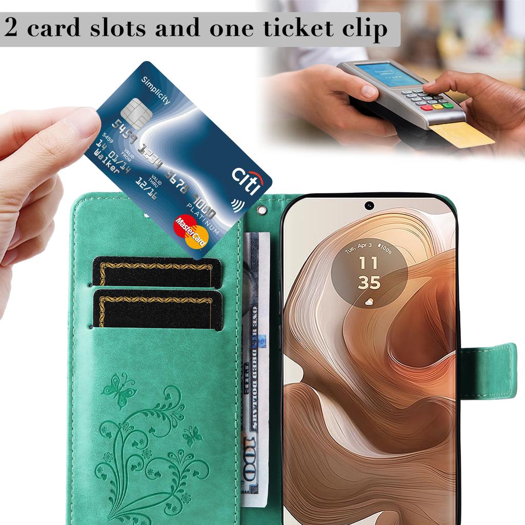 For Motorola Moto X50 Ultra 5G/Edge 50 Ultra 5G Wallet Case Floral Butterfly Imprinted Leather Phone Cover Stand