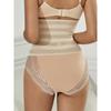 Women's High-Waisted Tummy Control Shapewear Panties with Elegant Lace Trim