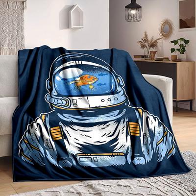 1 Stück Weltraum-Astronauten-Decke, Leichte Flanell-Kuscheldecke für Sofa, Bett, Reisen, Camping, Wohnzimmer, Büro, Couch, Stuhl und Bett