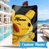 Custom Name Pika Urban Fashion Beach Towel Microfiber Beach Towel, Lightweight and Quick-Dry, for Summer Travel, Swimming Pool Gift