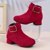 Trendy Elegant High-heeled Boots With Zipper For Girls, Lightweight Non Slip Boots For Indoor Outdoor Travel, Spring And Autumn