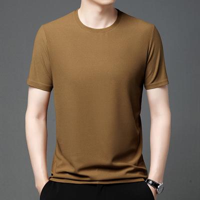 2024 Neues Sommer Waffel Rundhals Kurzarm T-Shirt für Herren Kurzarm Top