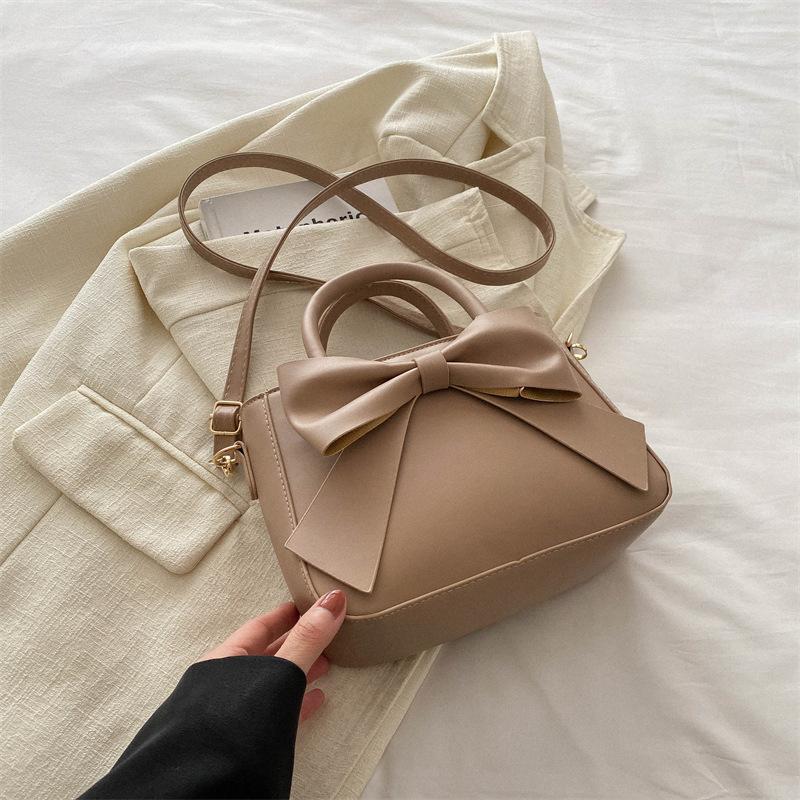 2025 spring new sweet small fresh fashion small square bag shoulder messenger bag simple fashion bow women's bag