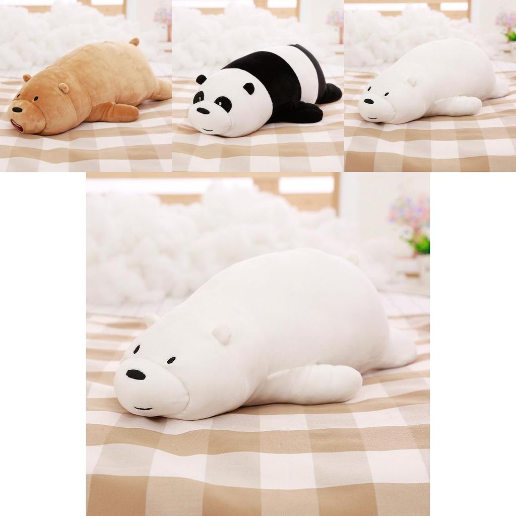 We Bare Bears Pillow Cartoon Bear Grizzly Bear Panda Soft Stuffed Plush Toy Doll Adorable And Cuddly