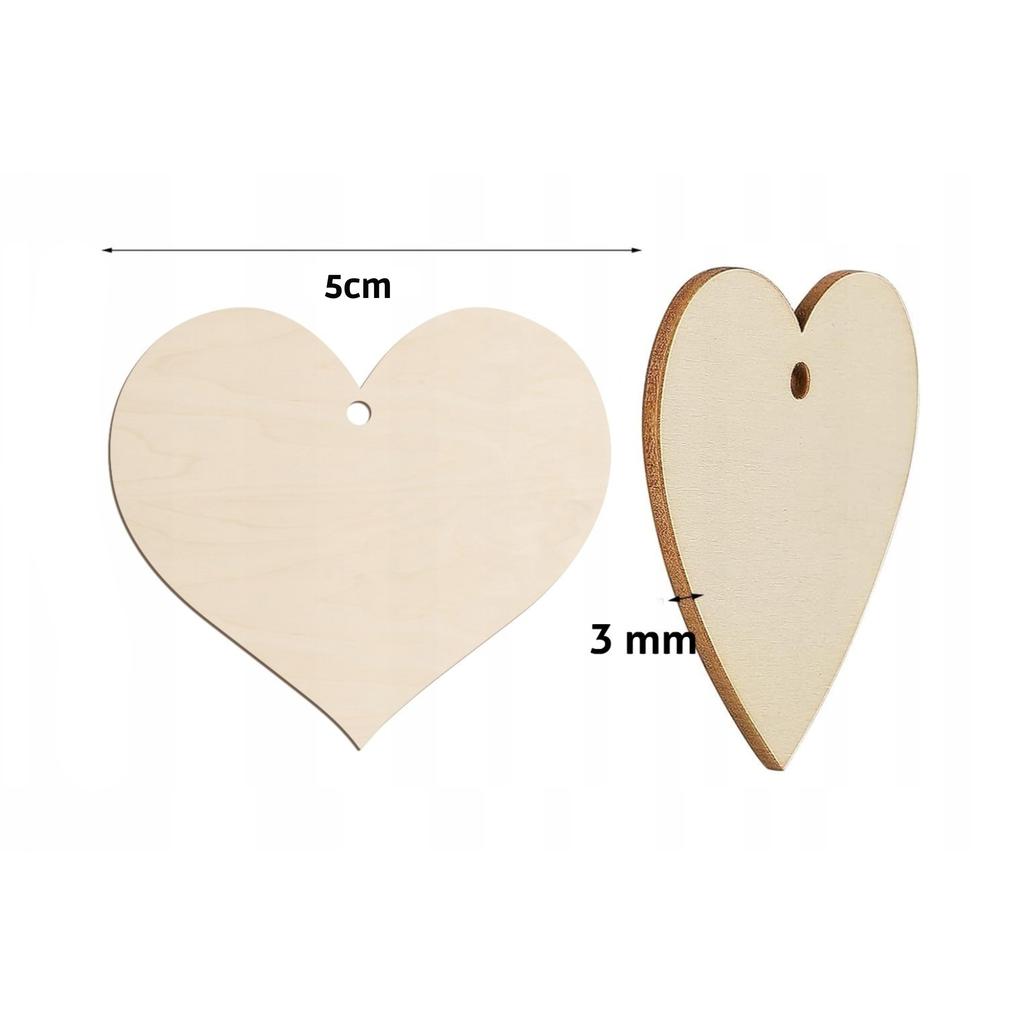 Hearts Valentine's Day Gift Garland Wooden Pendants 100PCS