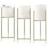 Elegant Ceramic Planter 1 Set Flower Pot Stylish Iron Frame Stand Plant For Office Flowerpot for Home Room Decoration