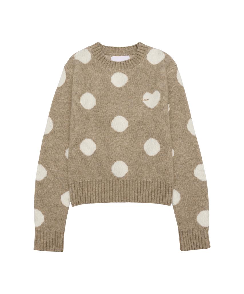 AMES-WORLDWIDE Dot Pullover Knit Beige