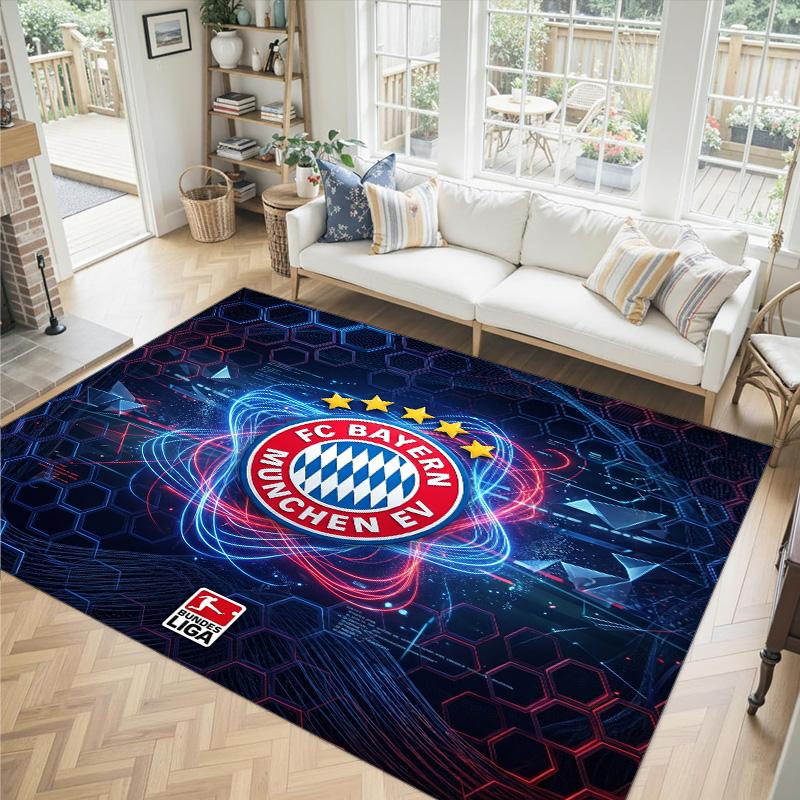 Bayern München Design Kristal Fluweel Tapijt Gezellig Niet?Antislip Bedrukt Tapijt Voor Slaapkamer Woonkamer Entree