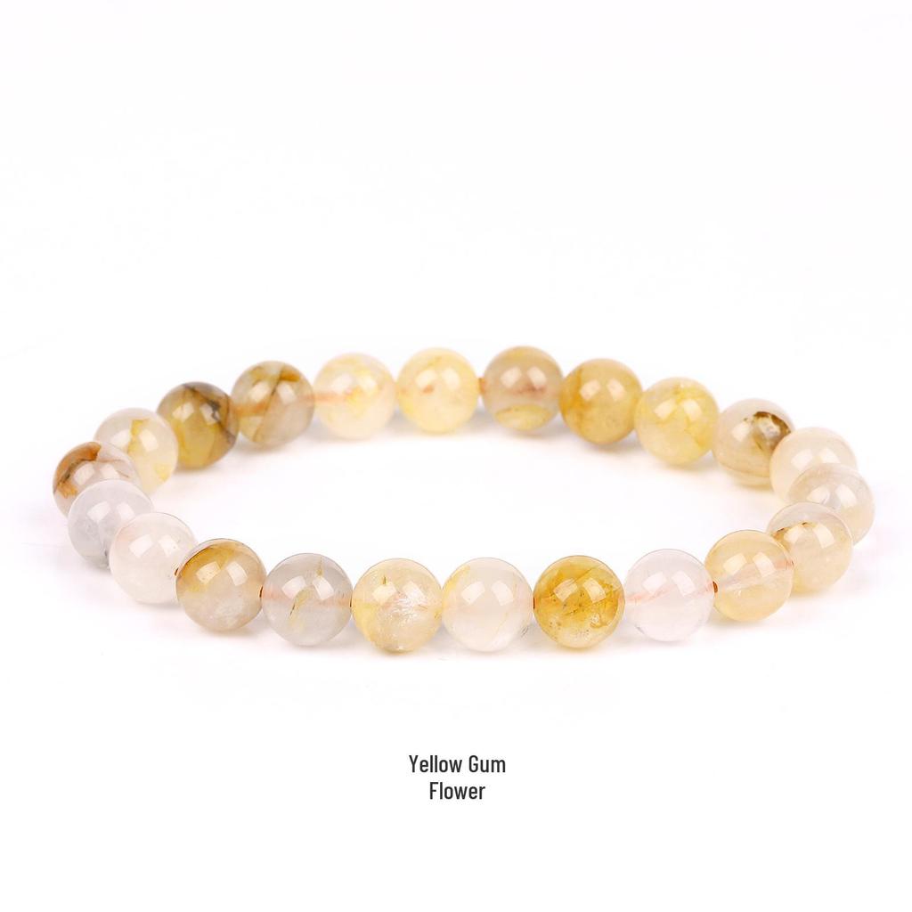 She Yao Natürlicher Kristallachat Tigerauge Armband - Modeschmuck mit einzelnen runden Perlen